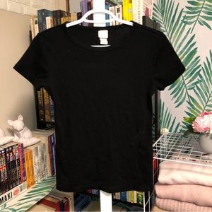 H&M | Textured Basic T-Shirt | Black